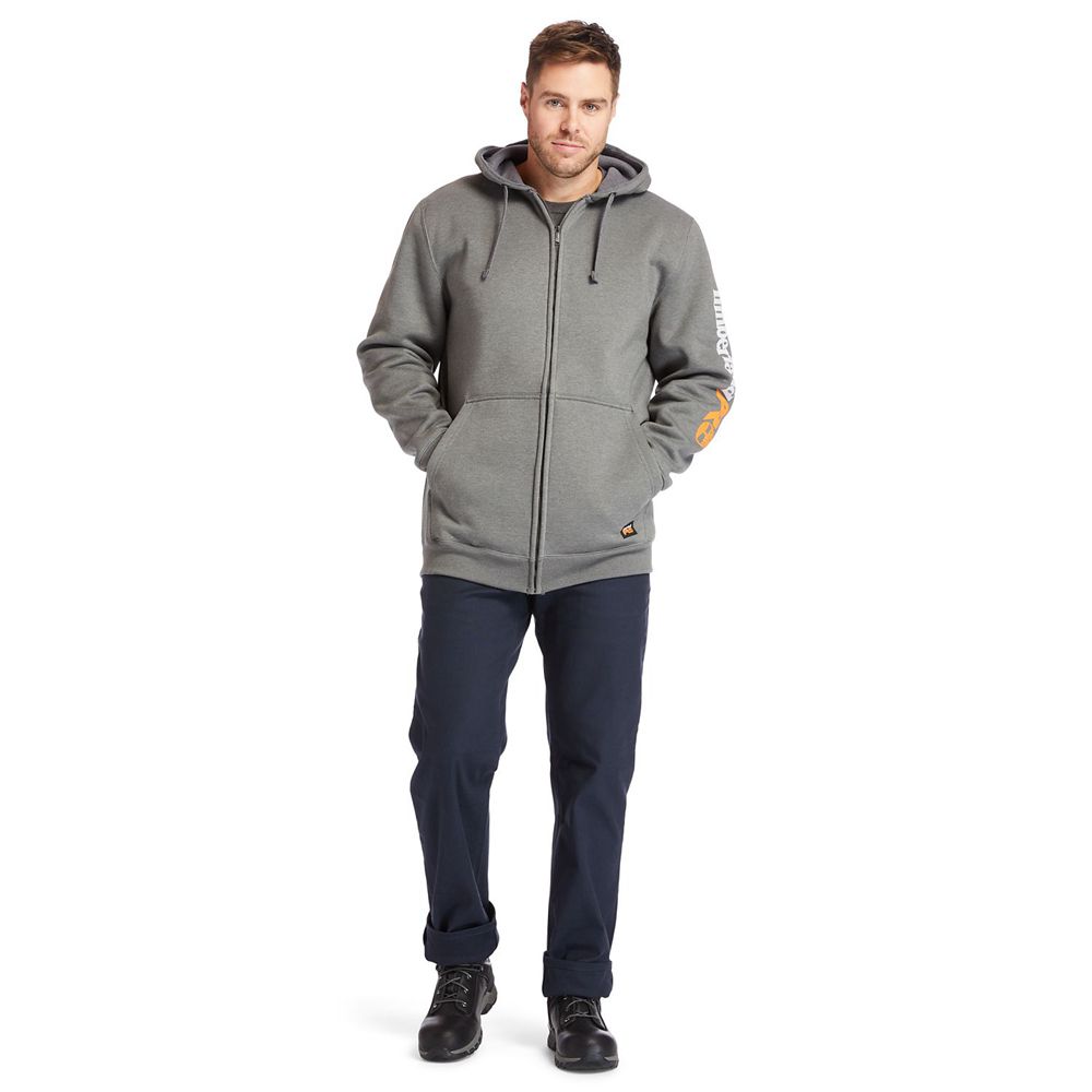 Timberland Φουτερ Ανδρικα Γκρι - Pro® Big & Tall Hood Honcho Full-Zip Hoodie - Greece 4590871-CX